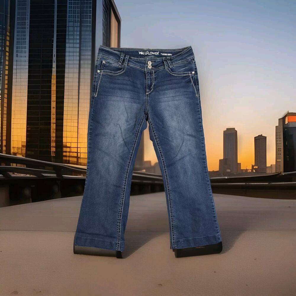 Wallflower Jeans Women's 15 36x25 Short Juniors Luscious Curvy Fit Cropped Blue